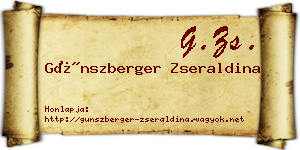 Günszberger Zseraldina névjegykártya